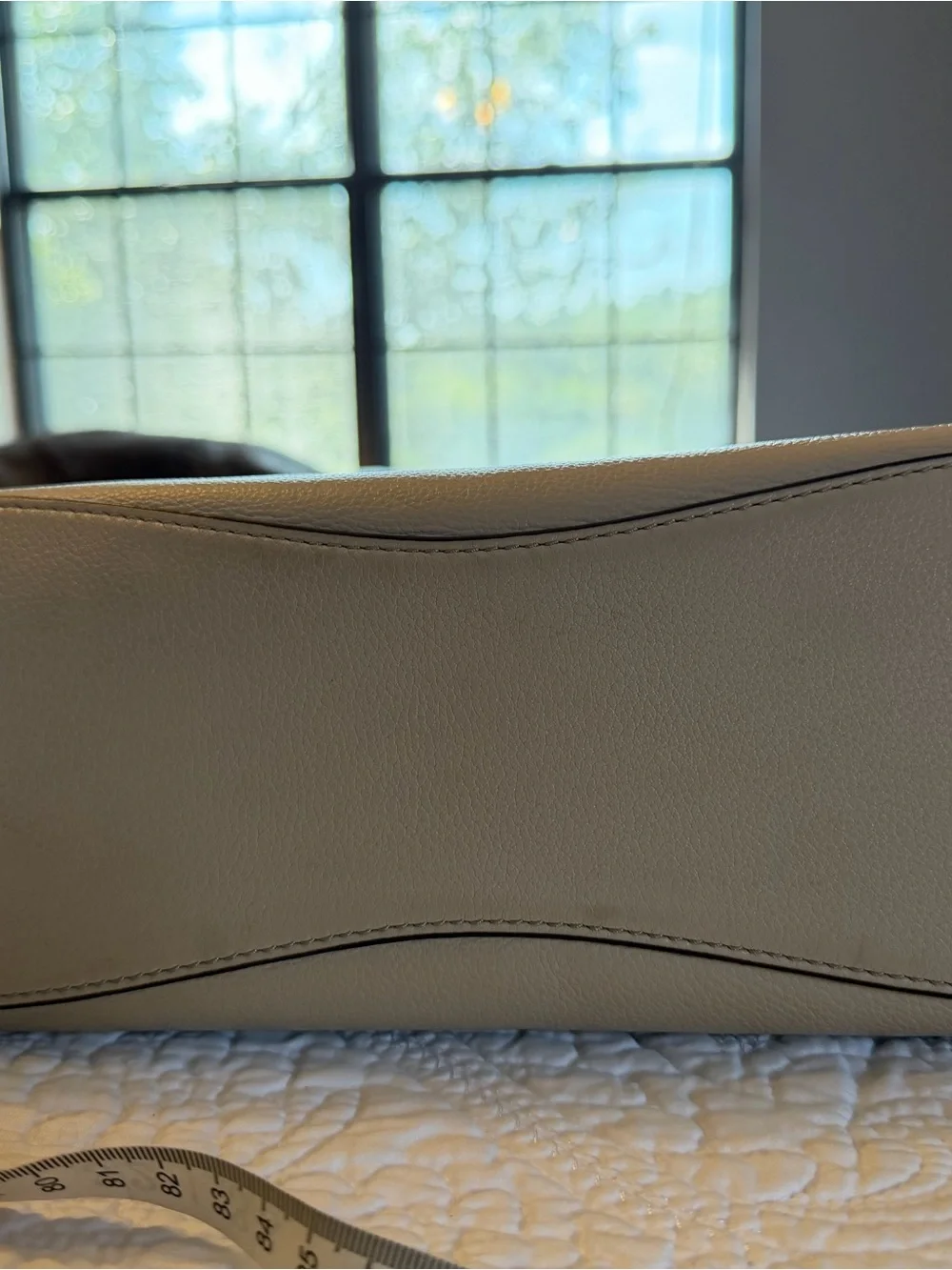 Michael Kors Cream Pebbled Leather Shoulder Bag with Gold Hardware